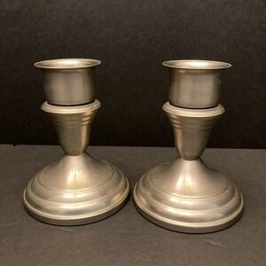 Provincetown Pewterlite Candlestick Holders Vtg Convertible F.B. Rogers Taper‎